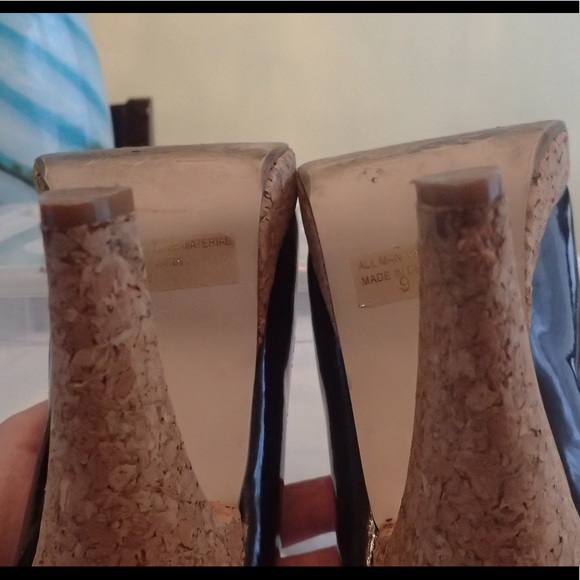 B2 Cork black patent leather pumps - Picture 5 of 5